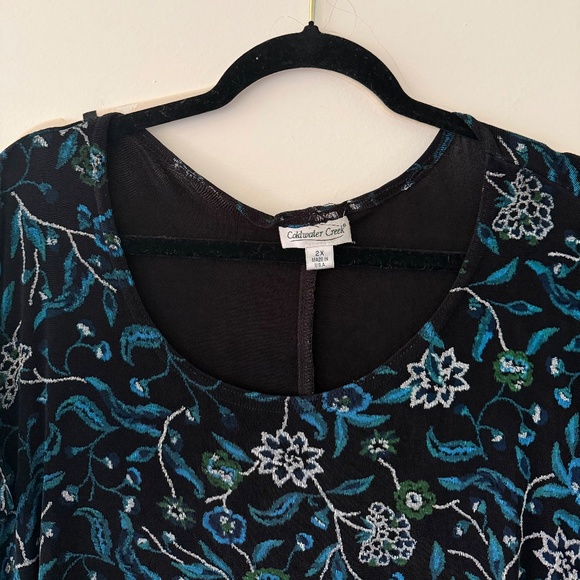 Coldwater Creek Mesh Lined Floral Boho Casual Easy Weekend Plus Size Dress 2X - Picture 5 of 9